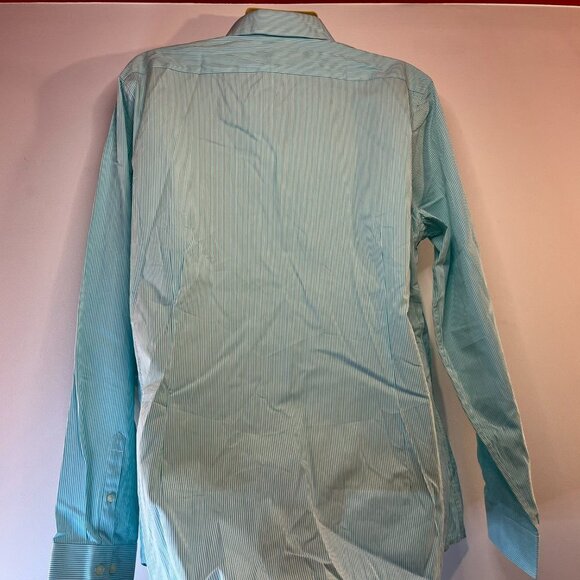 Express Men's Extra Slim Fit Turquoise Striped Dress Shirt - Size XL - NWT - Picture 3 of 4